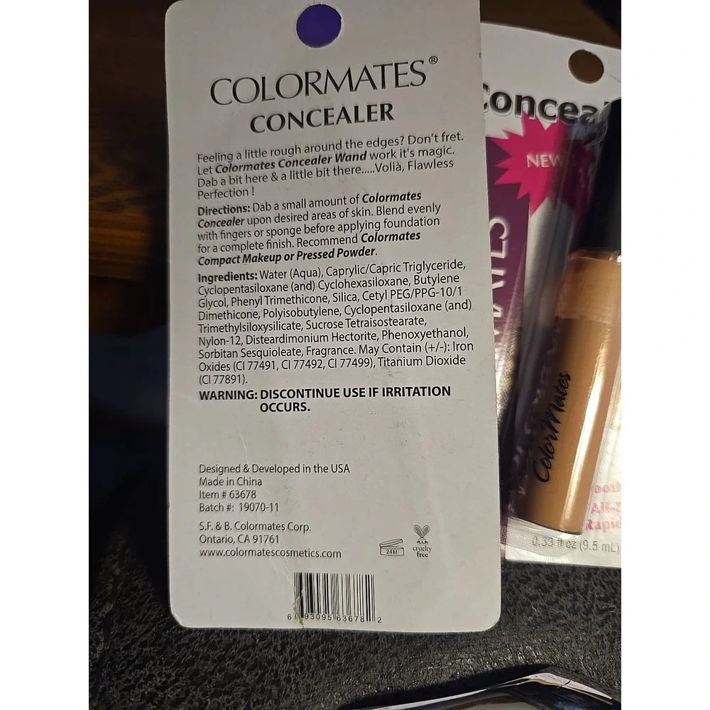 Colormates Conceler Medium 03. ‎ Lot Of 2 .33 fl Oz